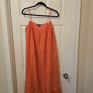 J. Crew Vibrant Orange Eyelet Maxi Dress